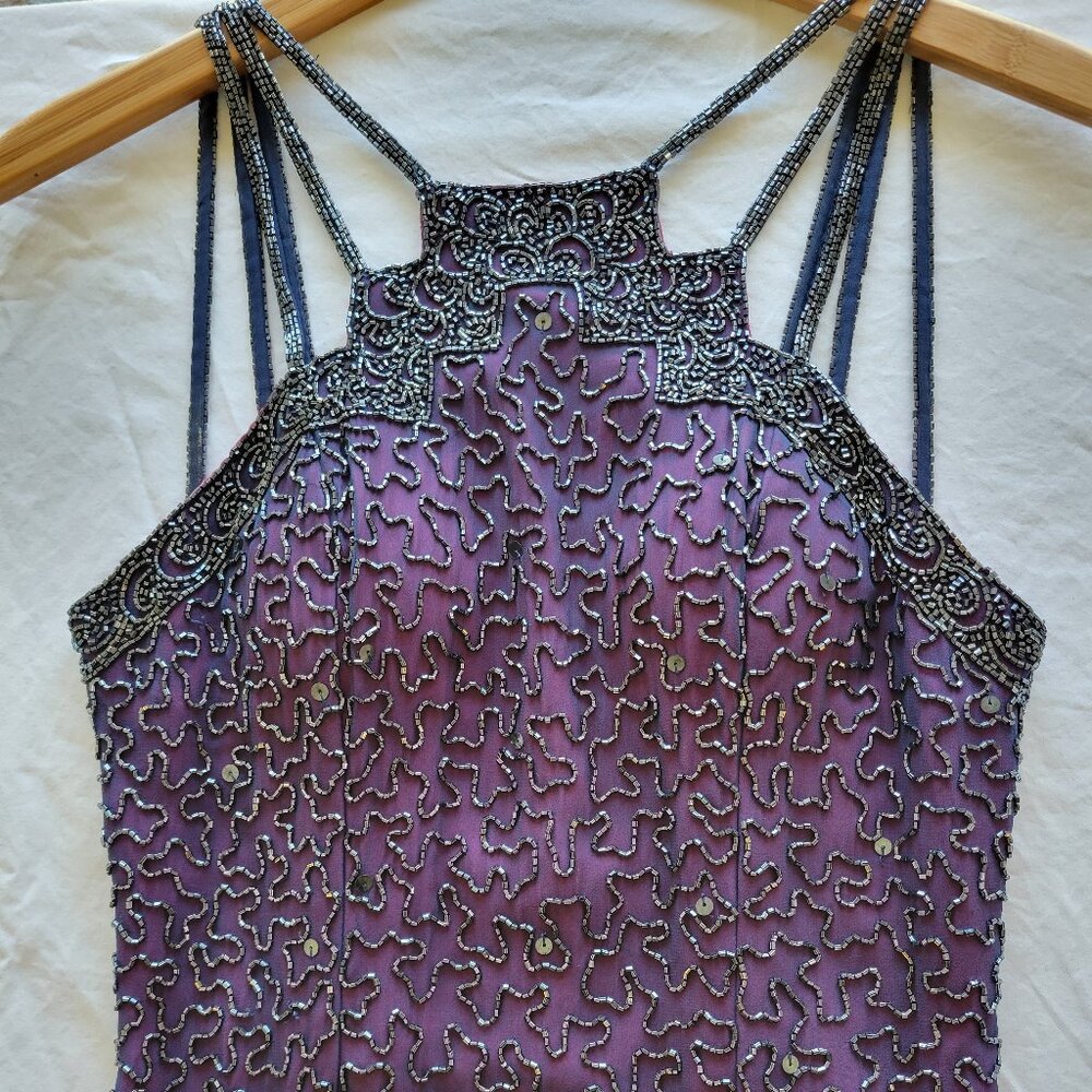 Vintage Andretta Donatello purple beaded gown